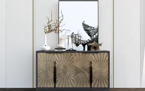 Elegant Contemporary Credenza Setup
