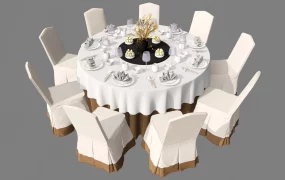 Formal Banquet Reception Dining Setup