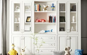 Kids Room White Wooden Storage Cabinet