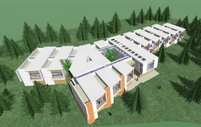 Modern Modular Terraced Resort & Eco Lodge Complex SketchUp 3D Model