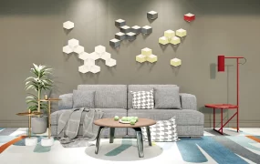 Chic Living Room Sofa Accent Wall Ideas
