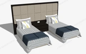 Hotel Twin Bed With Headboard
