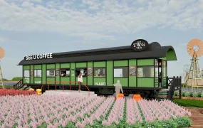 Rural Train Coffee Shop