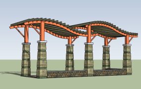 Garden Stone Pergola