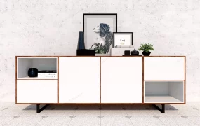 White Media Console Cabinet