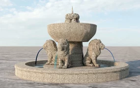 Stone Lion Fountain
