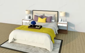 Modern Bed And Nightstand Set