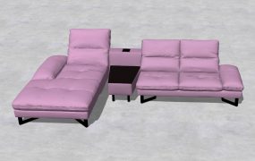 Purple Sectional Sofa with Recliner
