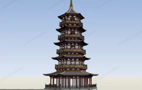 Hexagonal Chinese Pagoda