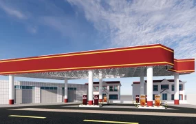 Modern Roadside Gas Station