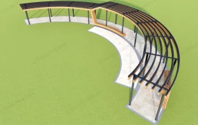 Curved Walkway Pergola