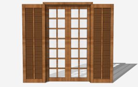 French Door with Blinds