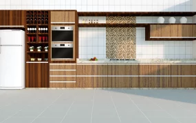 Long One Wall Kitchen Idea