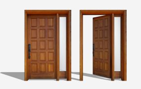 Wooden Entry Door with Sidelight