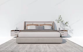 Contemporary Platform Bed With Headboard