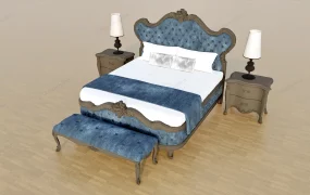 French Country Bed And Nightstand Set