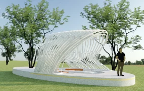 Patio Set With Canopy Structure
