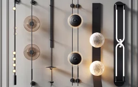 Modern Minimalist Wall Sconce Collection SketchUp 3D Model