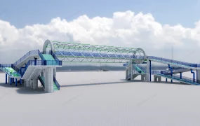 Modern Overhead Pedestrian Bridge