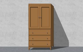 Wardrobe Armoire with Drawers