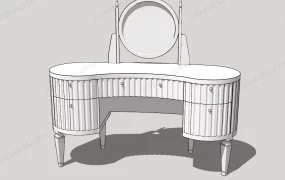Curved Mirrored Dressing Table