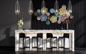 Modern Marble Home Bar Setup SketchUp 3D Model