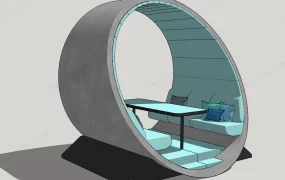 Cement Pipe Restaurant Booth