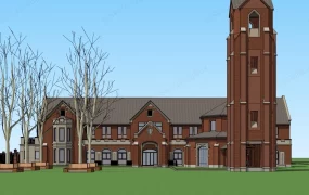 Tudor Revival Style School Architectural