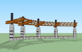 Curved Stone Pergola