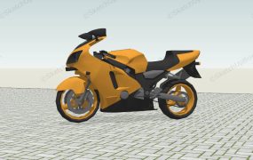 Yellow Sports Motorcycle