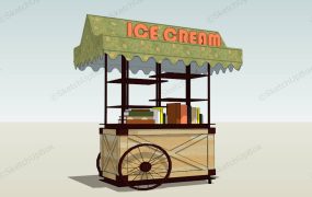 Ice Cream Cart With Canopy