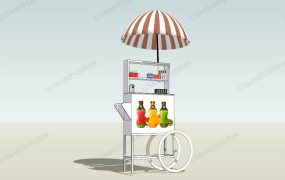 Beverage Vending Cart With Umbrella