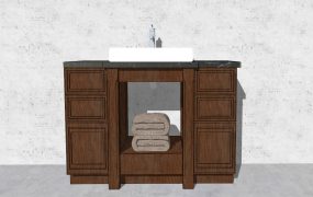 Rustic Bathroom Vanity with Vessel Sink