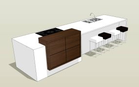 White Kitchen Island with Seating