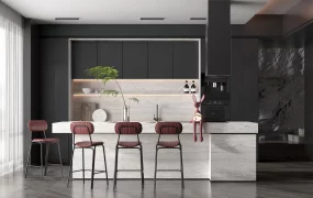 Two Tone Home Bar Design