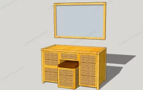 Bamboo Makeup Vanity