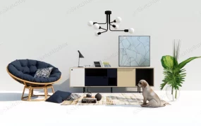 Living Room Sideboard Decor Idea