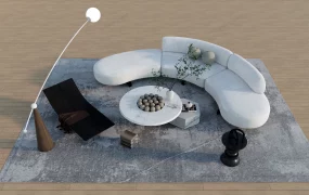 Curved Sofa Living Room Set