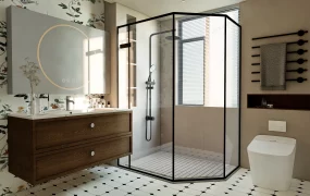 Modern Bathroom With Corner Shower
