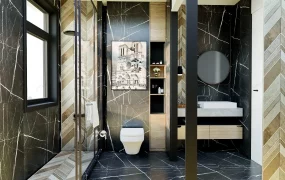 Black And Cream Bathroom Idea