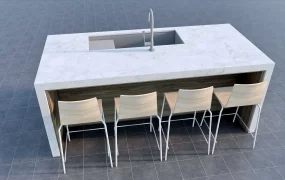 Marble Kitchen Island