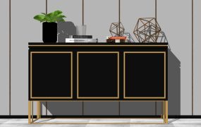 Modern Black Sideboard Cabinet