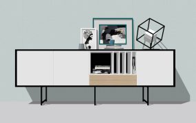 Sideboard with Open Bookshelf