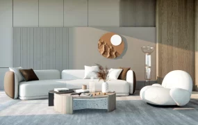 Living Room Accent Wall With Furniture