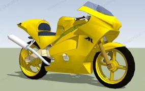 Yellow Sports Motorcycle