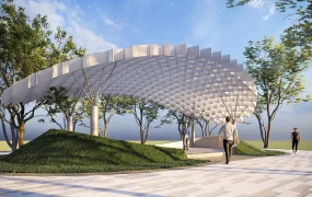 Waffle Structured Modern Park Pavilion
