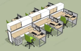 6 Person Cubicle Workstation