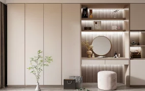 Modern Built In Wardrobe And Vanity Station