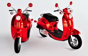 Red Electric Moped