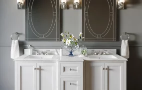 Transitional Style Bathroom Double Vanity